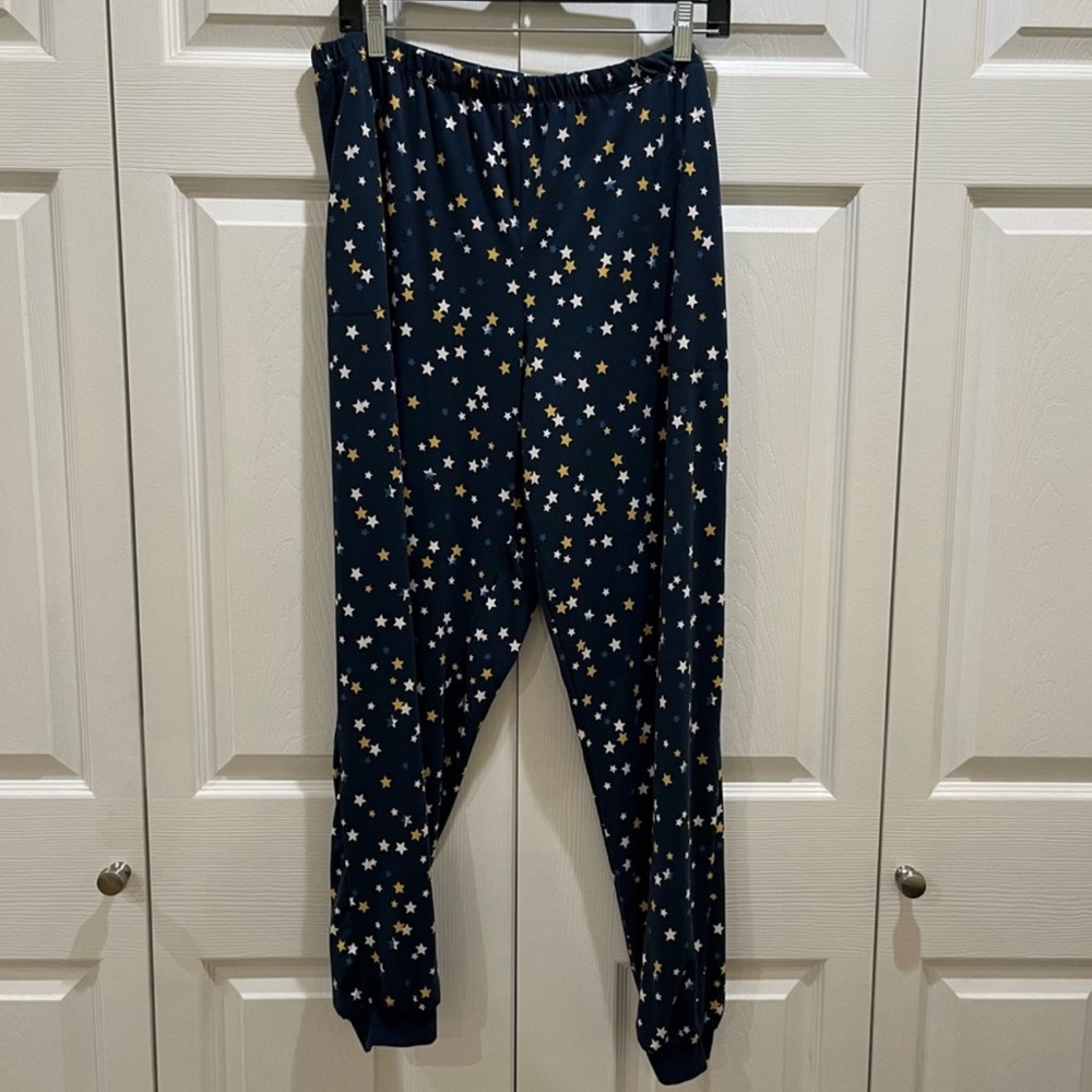 Secret Treasures 1/4 Button Henley & Jogger Stars PJ Set Like New Sz 16/18 XL/1x - Picture 4 of 7